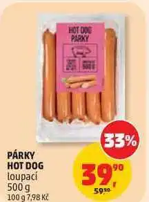 Penny Market PÁRKY HOT DOG loupací nabídka