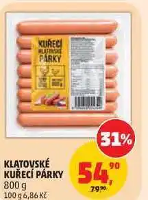 Penny Market KLATOVSKÉ KUŘECÍ PÁRKY nabídka