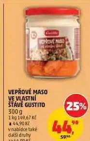 Penny Market VEPŘOVÉ MASO VE VLASTNÍ ŠŤÁVĚ GUSTITO nabídka
