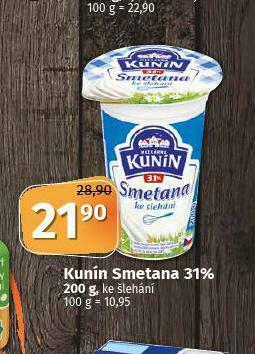 Coop Kunín smetana 31% nabídka