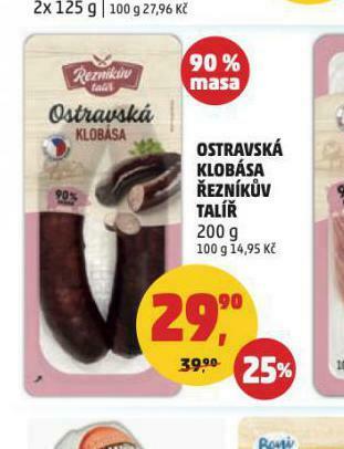 Penny Market Ostravská klobása nabídka