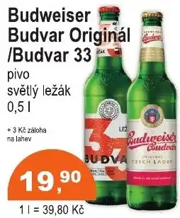 COOP DISKONT Budweiser Budvar Original/Budvar 33 nabídka