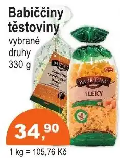 COOP DISKONT Babiččiny těstoviny nabídka