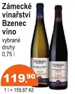 COOP DISKONT Morava zámecké vinařství bzenec víno vybrané druhy nabídka