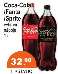 COOP DISKONT Coca-Cola / Fanta / Sprite vybrané nápoje nabídka