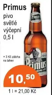 COOP DISKONT Primus pivo světlé výčepní nabídka