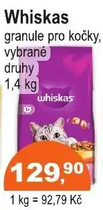 COOP DISKONT Whiskas granule pro kočky, vybrané druhy nabídka
