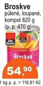 COOP DISKONT Die Gusta broskve nabídka