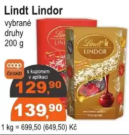 COOP DISKONT Lindt Lindor vybrané druhy nabídka