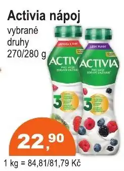 COOP DISKONT Activia nápoj nabídka