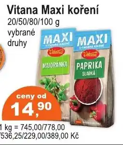 COOP DISKONT Vitana Maxi koření nabídka