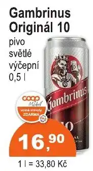 COOP DISKONT Gambrinus Originál 10 nabídka
