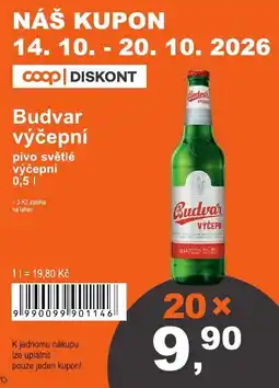 COOP DISKONT Budvar výčepní nabídka