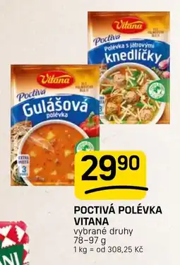 Flop Vitana poctivá polévka nabídka