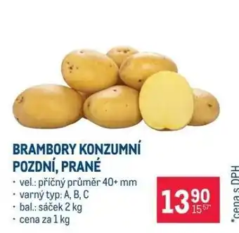 Brambory konzumní pozdní prané