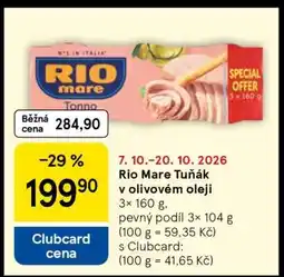 Tesco Rio Mare Tuňák v olivovém oleji nabídka