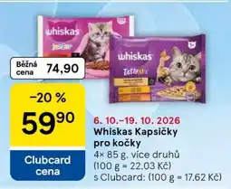 Tesco Whiskas kapsičky pro kočky nabídka