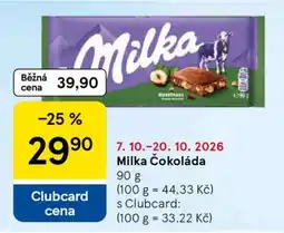 Tesco Milka Čokoláda nabídka
