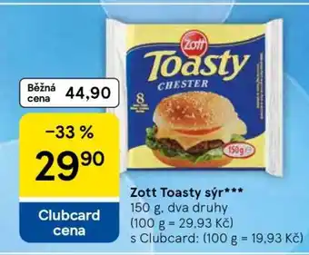Tesco Zott Toasty sýr nabídka