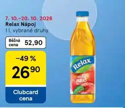 Tesco Relax Nápoj nabídka
