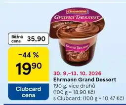 Tesco Ehrmann Grand Dessert nabídka