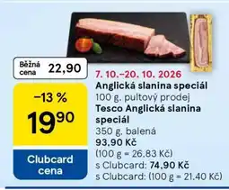 Tesco Anglická slanina speciál nabídka