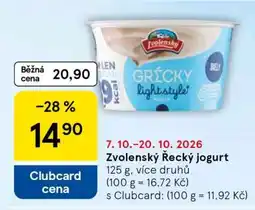 Tesco Zvolenský Řecký jogurt nabídka