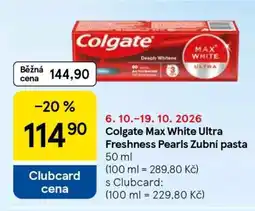 Tesco Colgate Max White Ultra Freshness Pearls Zubní pasta nabídka