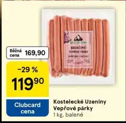 Tesco Kostelecké Uzeniny Vepřové párky nabídka