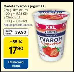 Tesco Madeta Tvaroh a jogurt XXL nabídka