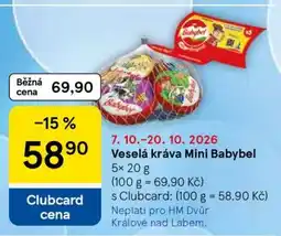 Tesco Veselá kráva Mini Babybel nabídka