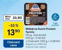 Tesco Mlékárna Kunín Protein Termix nabídka