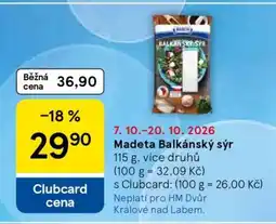 Tesco Madeta Balkánský sýr nabídka