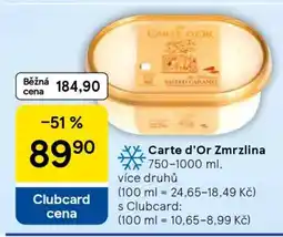 Tesco Carte d’Or Zmrzlina nabídka