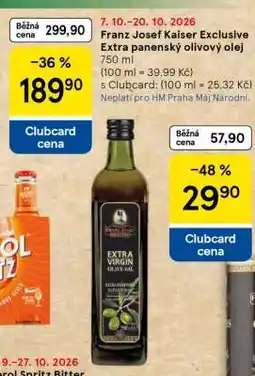 Tesco Franz Josef Kaiser Exclusive Extra panenský olivový olej nabídka