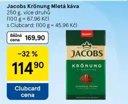 Tesco JACOBS KRÖNUNG Mletá káva nabídka