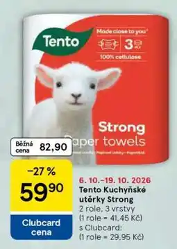 Tesco Tento Kuchyňské utěrky Strong nabídka