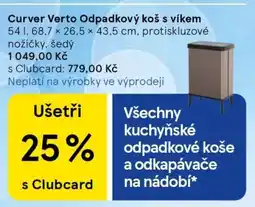 Tesco Curver Verto Odpadkový koš s víkem nabídka