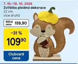 Tesco Zvířátko plstěná dekorace nabídka