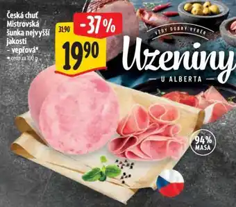 Albert Česká chuť Mistrovská šunka nejvyšší jakosti - vepřová nabídka