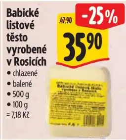 Albert Babičké listové těsto vyrobené v Rosicích nabídka