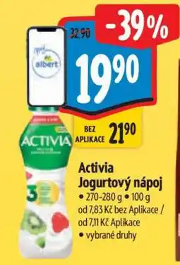 Albert Activia jogurtový nápoj nabídka