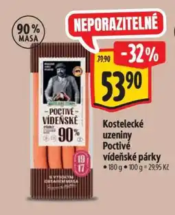 Albert Kostelecké uzeniny Poctivé vídeňské párky nabídka