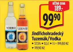 Albert Jindřichohradecký tuzemák/vodka nabídka