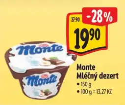 Albert Monte mléčný dezert nabídka