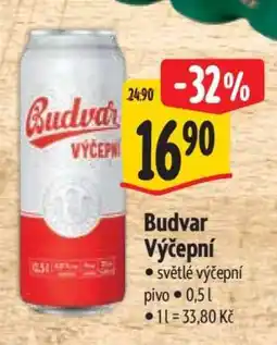 Albert Budvar výčepní nabídka