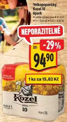 Albert Velkopopovický Kozel 10 – 6pack nabídka