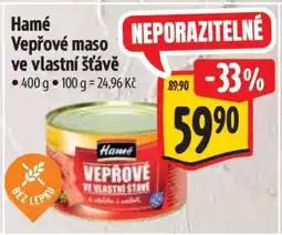 Albert Hamé Vepřové maso ve vlastní šťávě nabídka