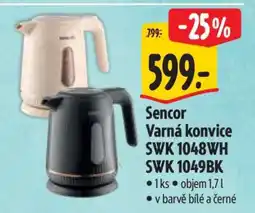 Albert Sencor Varná konvice SWK 1048WH SWK 1049BK nabídka