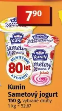 COOP TIP Kunín Sametový jogurt nabídka